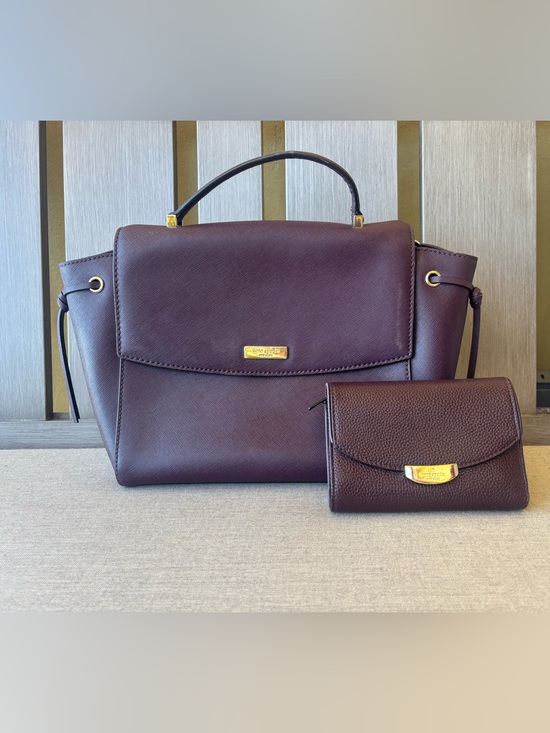 kate spade Handbags - kate spade Plum Leather Top-Handle Satchel with Matching Wallet